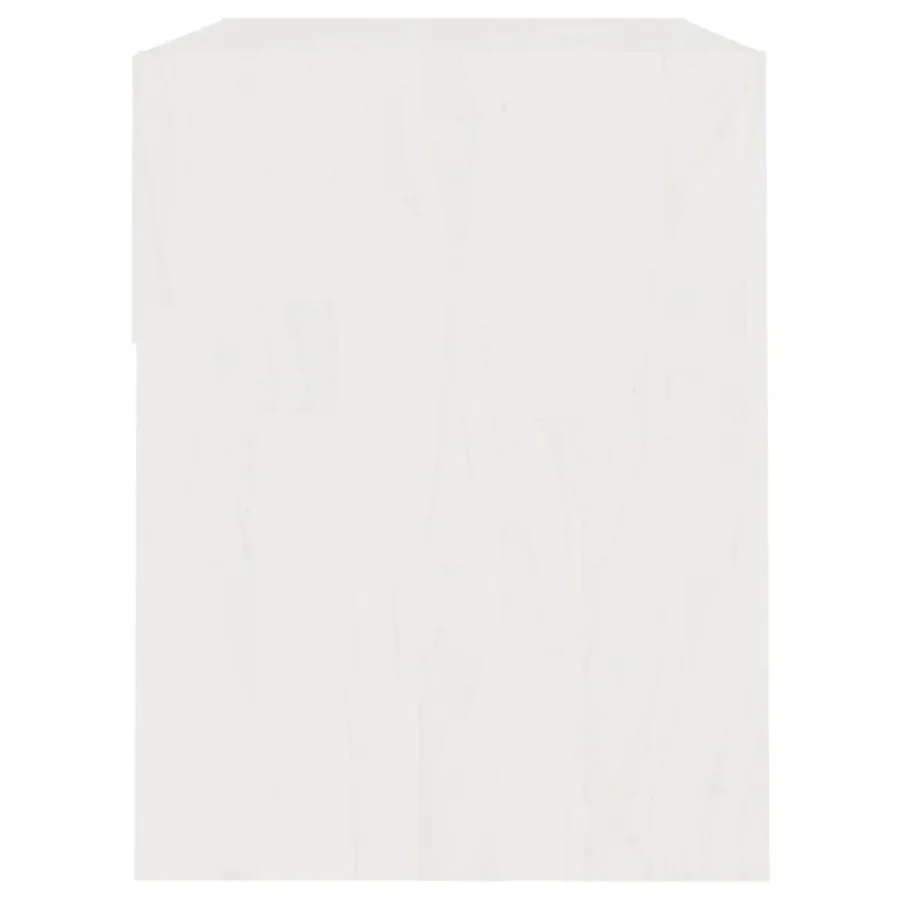 Table de chevet Blanc 40x31x40 cm Bois de pin massif - 5