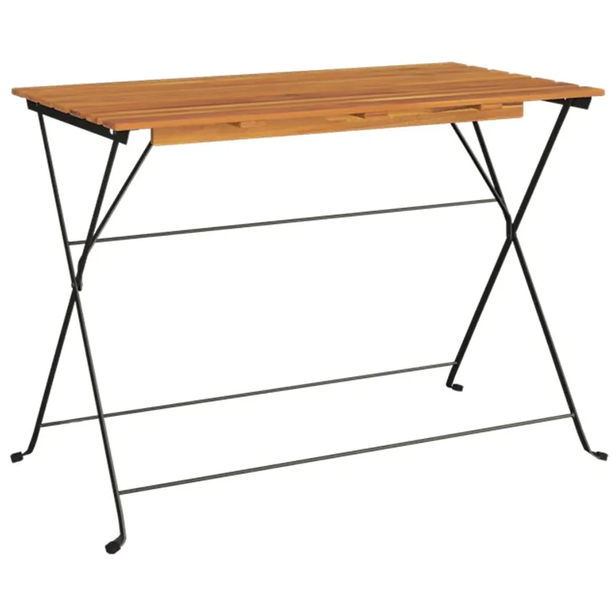 Table de bistro pliante 100x54x71cm Bois acacia solide et acier - 2