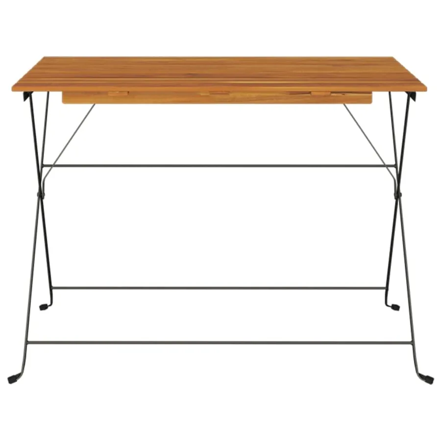 Table de bistro pliante 100x54x71cm Bois acacia solide et acier - 3