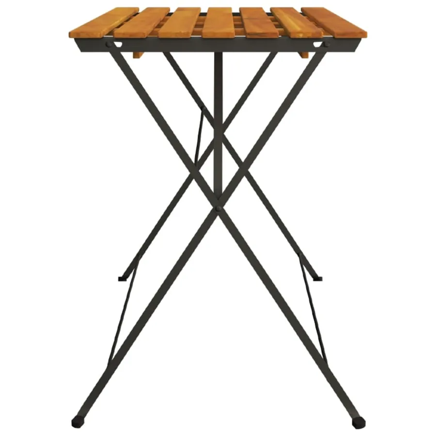 Table de bistro pliante 100x54x71cm Bois acacia solide et acier - 4