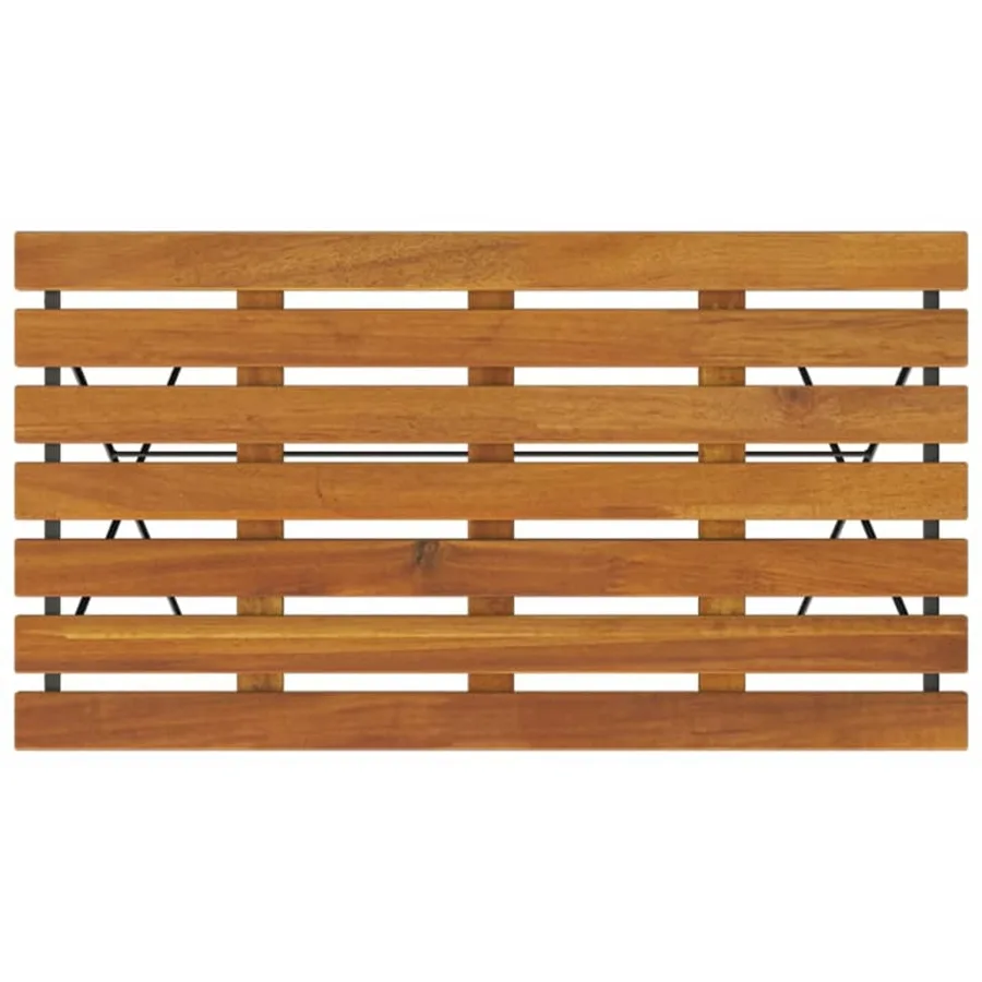 Table de bistro pliante 100x54x71cm Bois acacia solide et acier - 5
