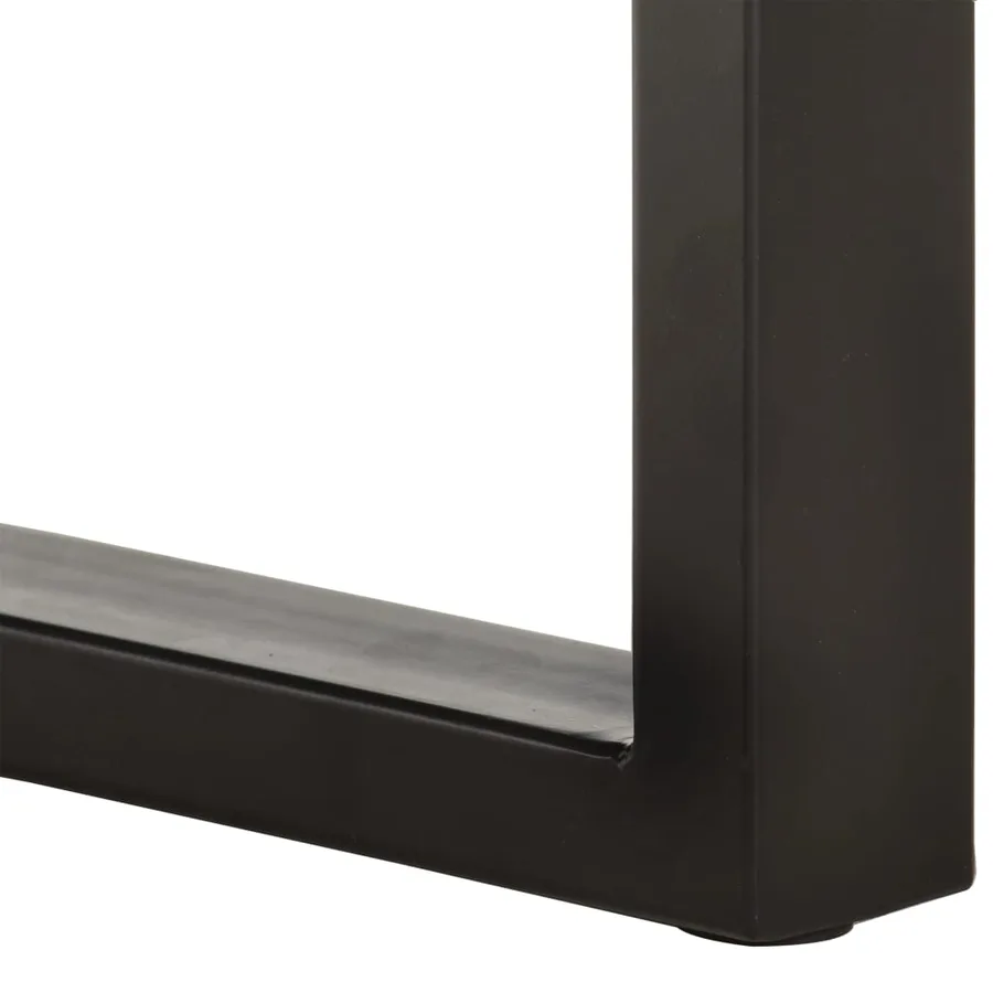 Banc au bord naturel du bois 110 cm Bois d'acacia solide acier - 6