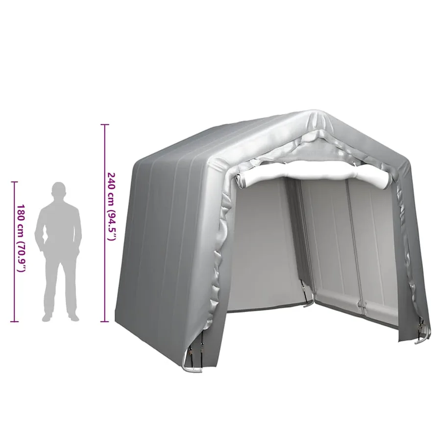 Tente de rangement 240x240 cm Acier Gris - 6