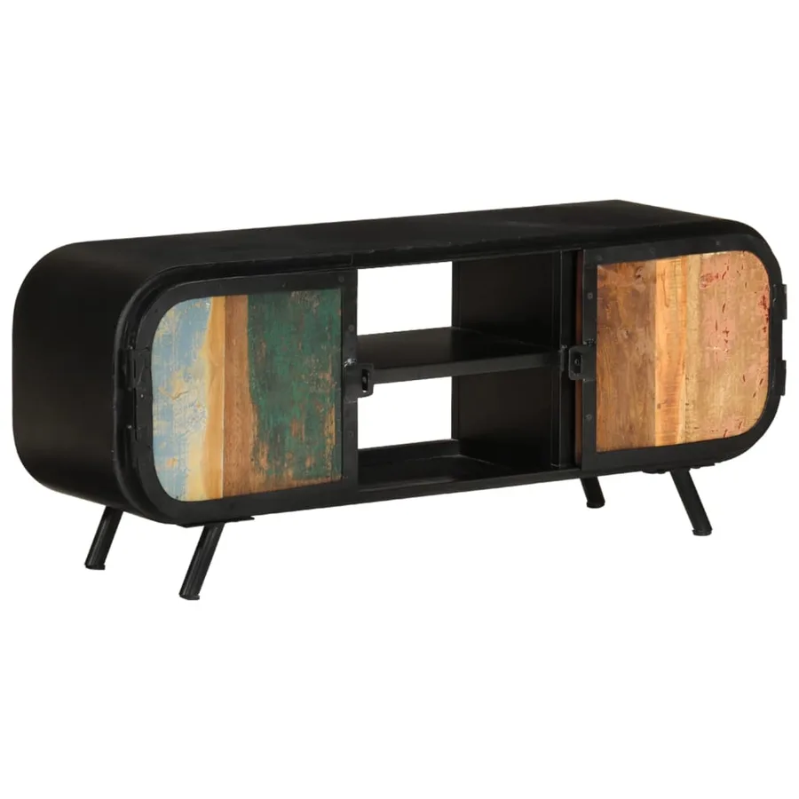 Meuble TV 110x30x45 cm Bois de récupération massif - 13