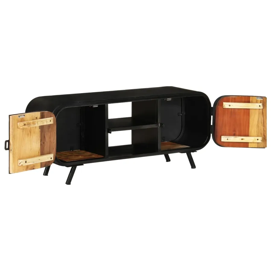 Meuble TV 110x30x45 cm Bois de récupération massif - 4