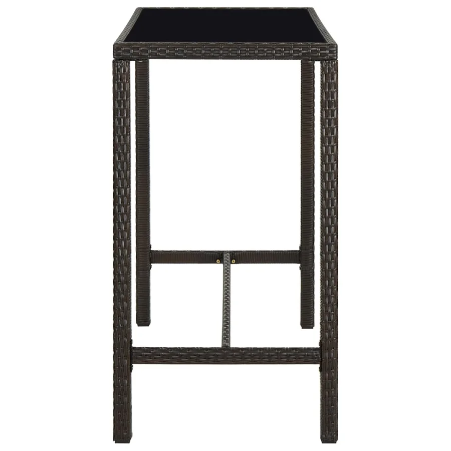 Table de bar de jardin Marron 130x60x110cm Résine tressée verre - 3