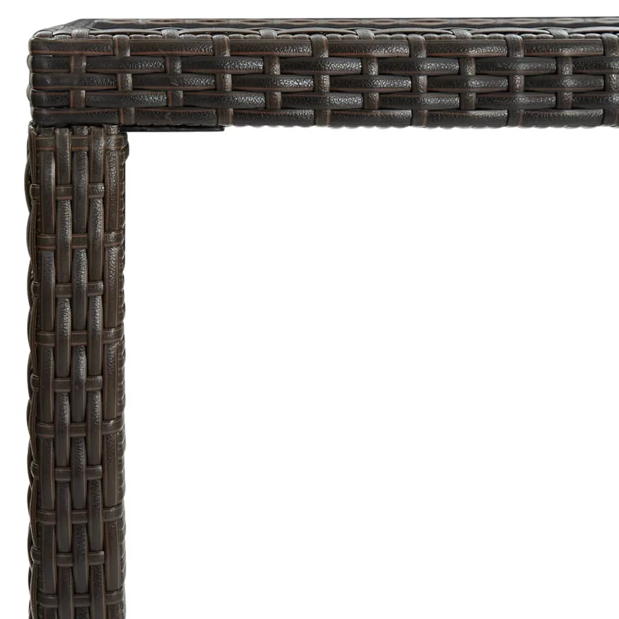 Table de bar de jardin Marron 130x60x110cm Résine tressée verre - 4