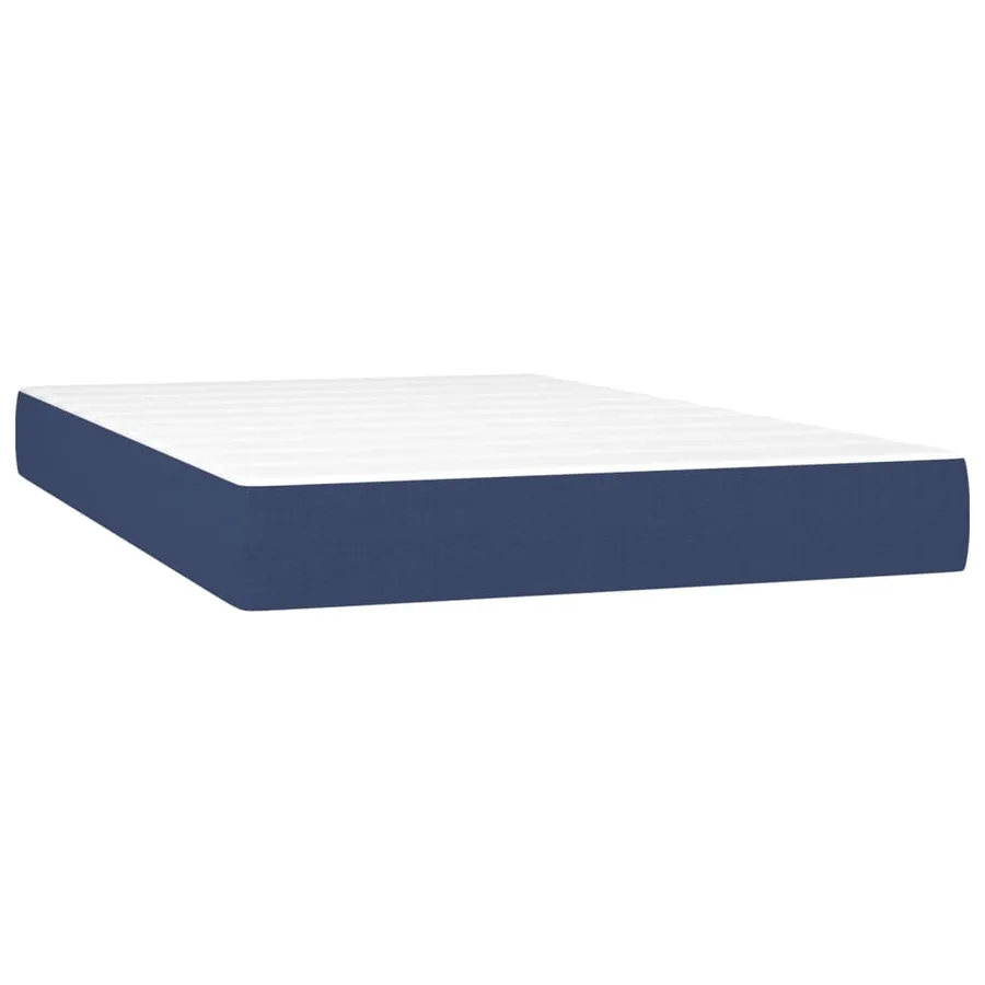Sommier à lattes de lit et matelas et LED Bleu 120x200 cm Tissu - 6