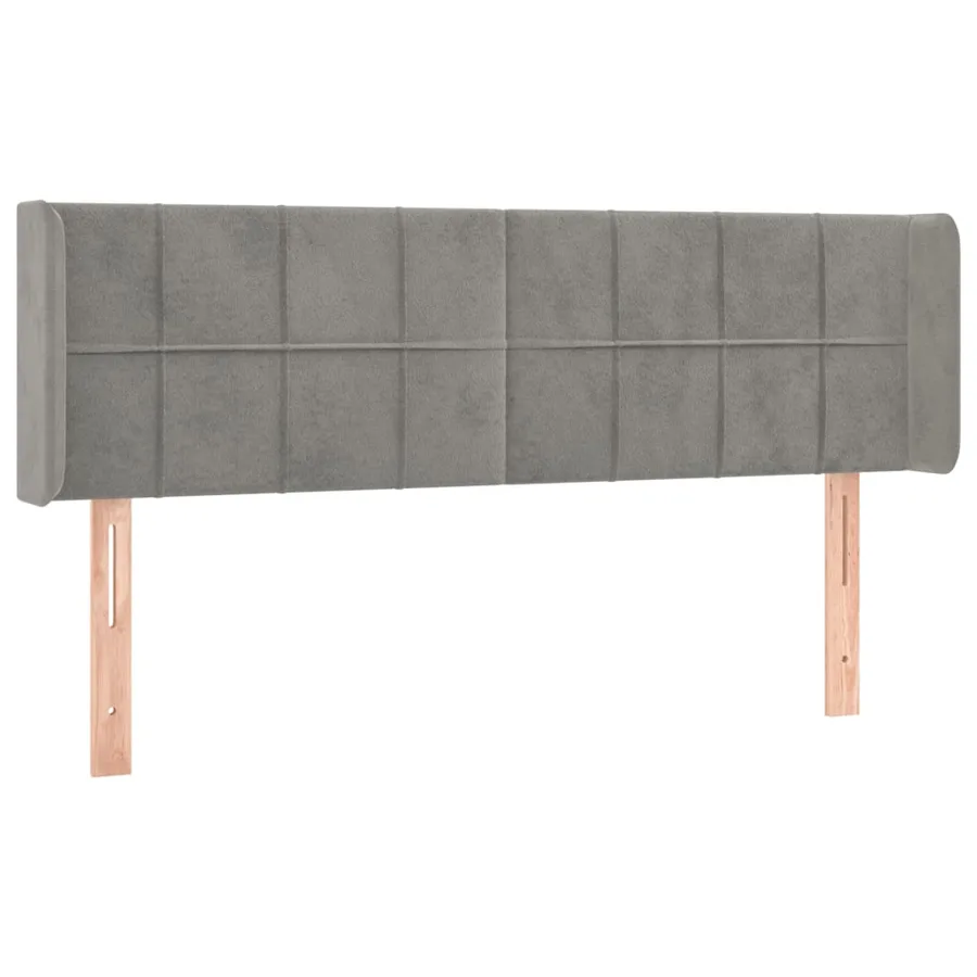 Tête de lit à LED Gris clair 147x16x78/88 cm Velours - 3
