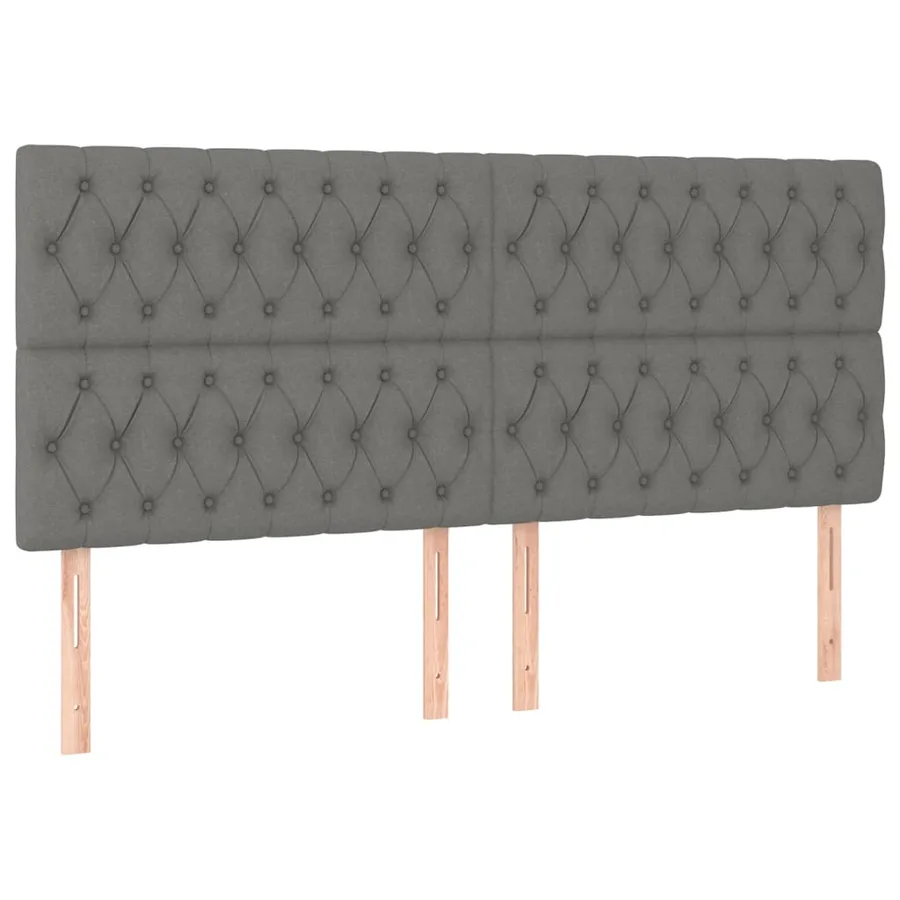 Tête de lit Gris foncé 200 x 7 x 118/128 cm Tissu - 2