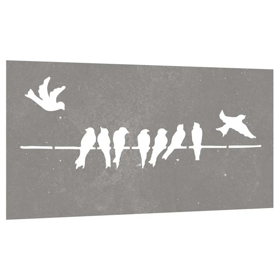 Décoration murale jardin 105x55 cm acier corten design d'oiseau - 3