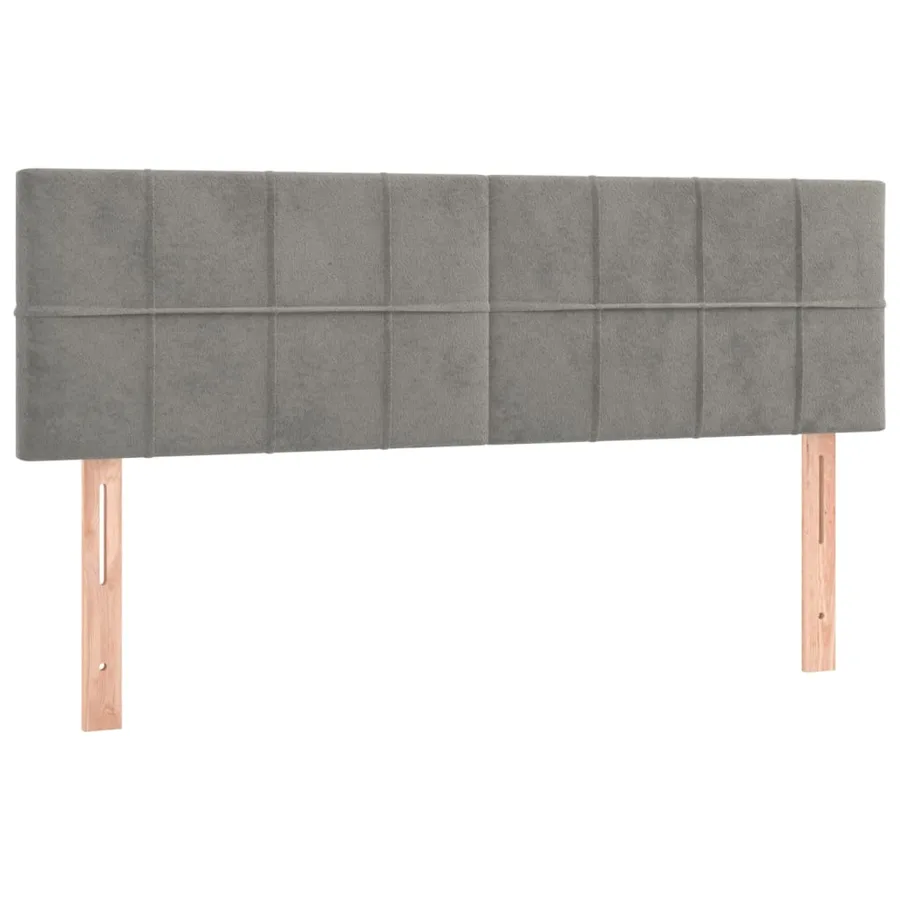 Tête de lit à LED Gris clair 144x5x78/88 cm Velours - 4
