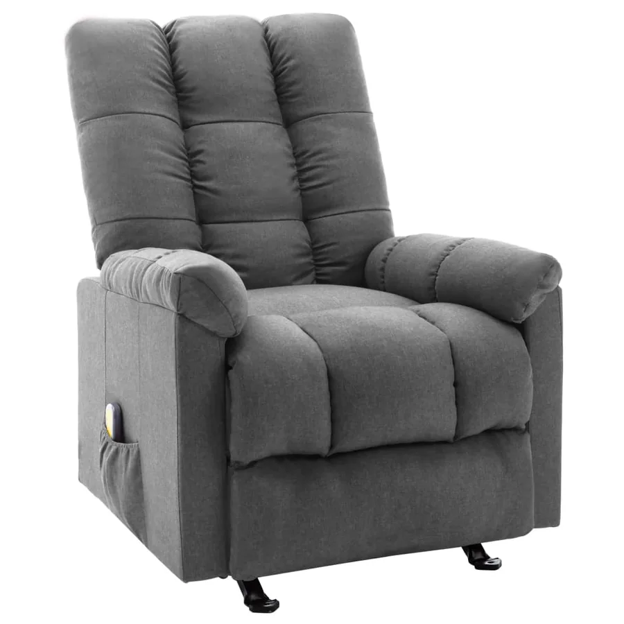 Fauteuil de massage inclinable Gris clair Tissu