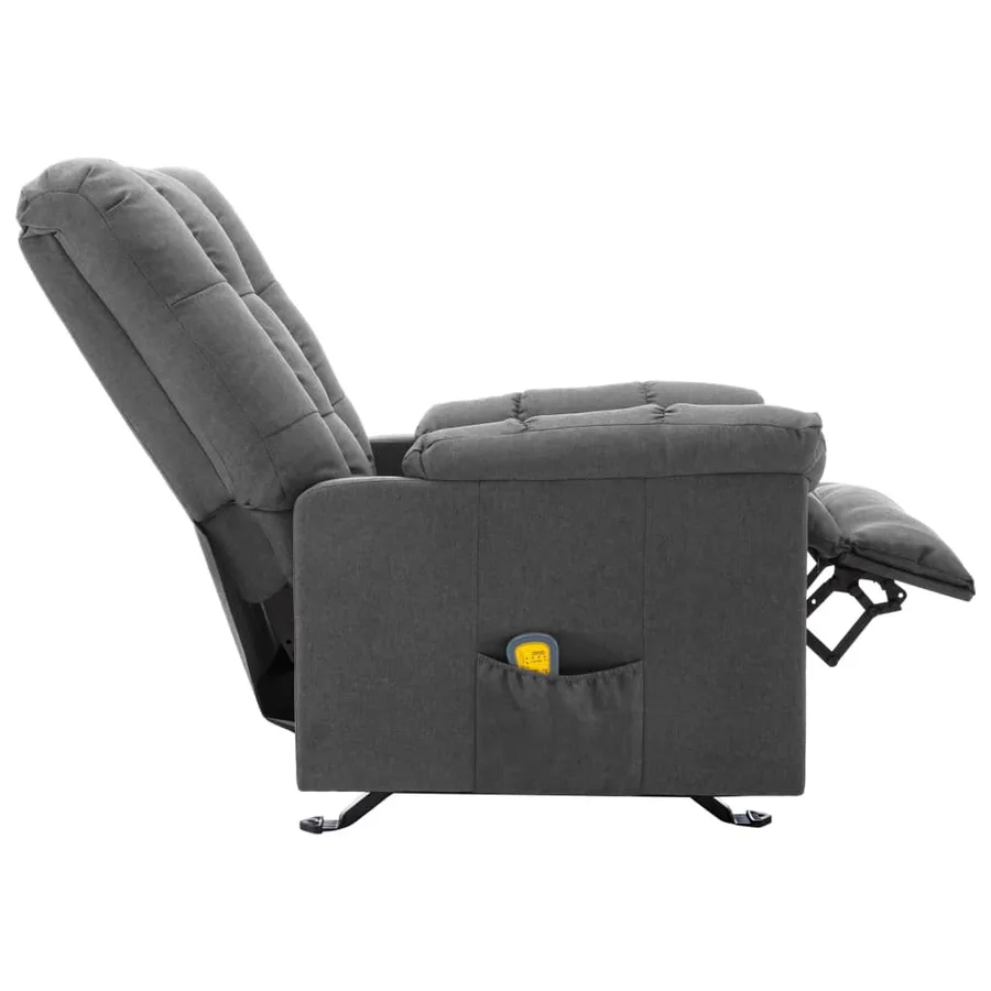 Fauteuil de massage inclinable Gris clair Tissu - 4