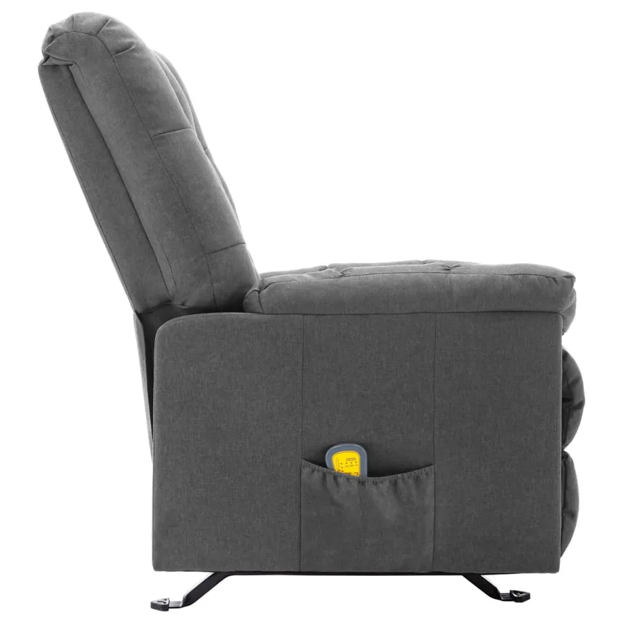 Fauteuil de massage inclinable Gris clair Tissu - 5