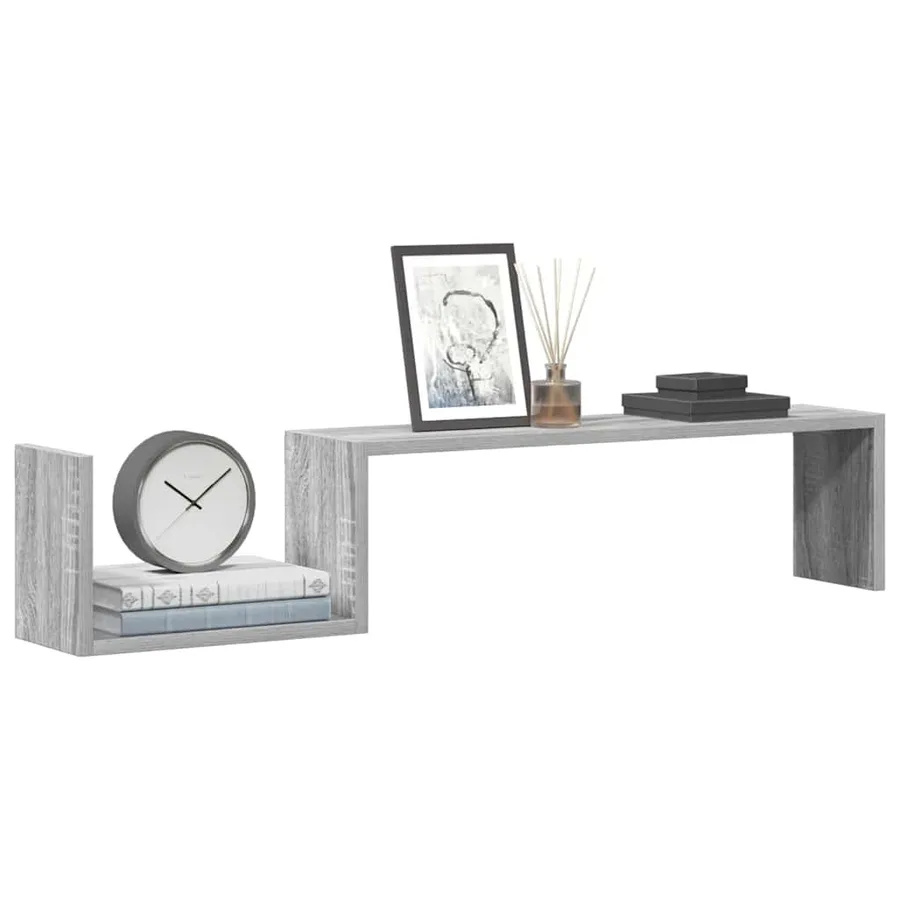 Étagères murales 2pcs Sonoma gris 100x15x20cm Bois d’ingénierie - 3