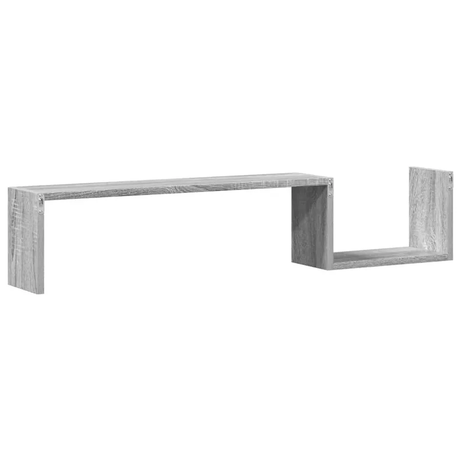 Étagères murales 2pcs Sonoma gris 100x15x20cm Bois d’ingénierie - 6