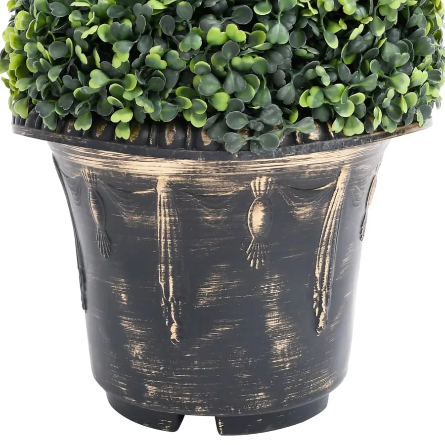 Plante de buis artificiel en spirale avec pot Vert 100 cm - 4
