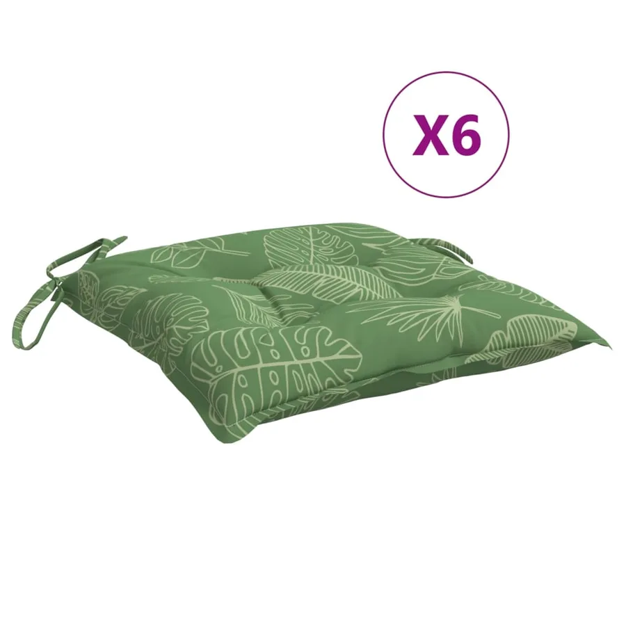 Coussins de chaise lot de 6 à motif de feuilles 50x50x7 cm - 2