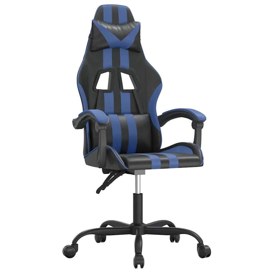Chaise de jeu pivotante Noir et bleu Similicuir - 2