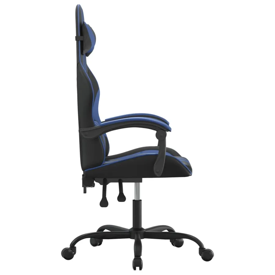 Chaise de jeu Noir et bleu Similicuir - 4