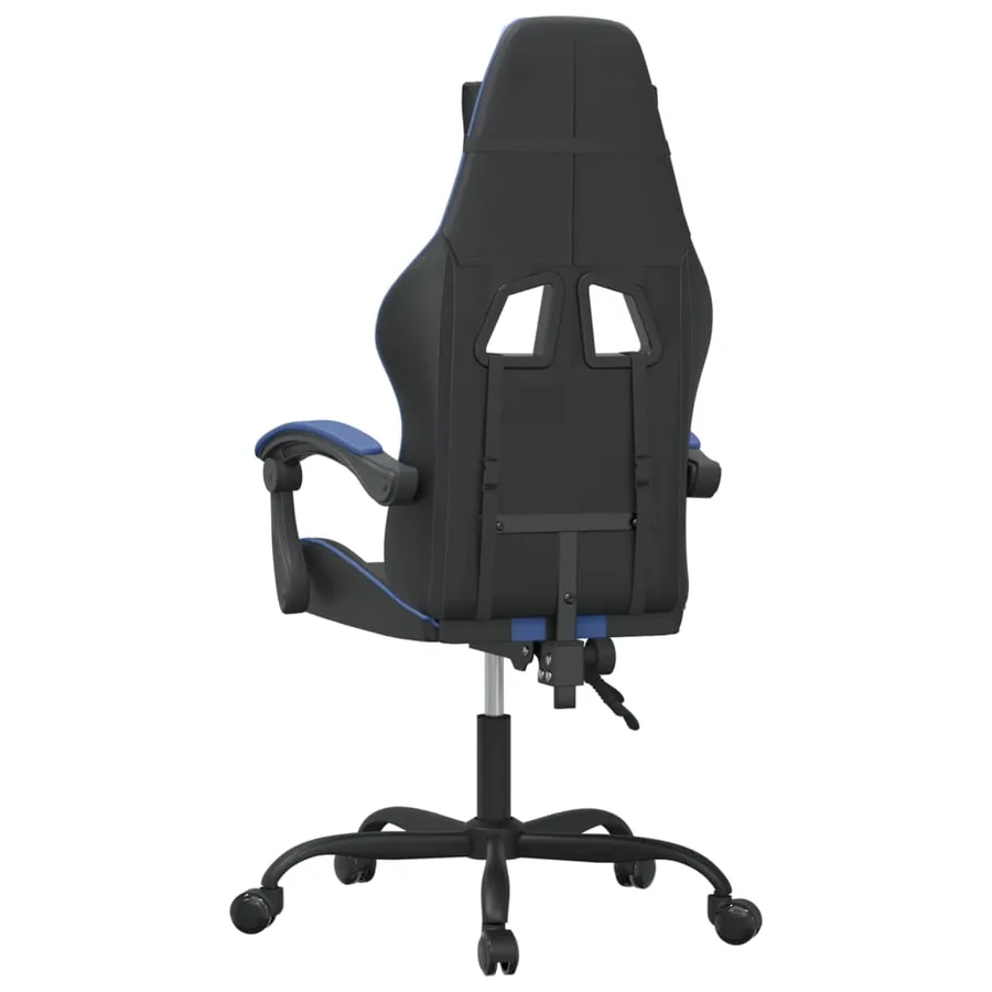 Chaise de jeu Noir et bleu Similicuir - 5