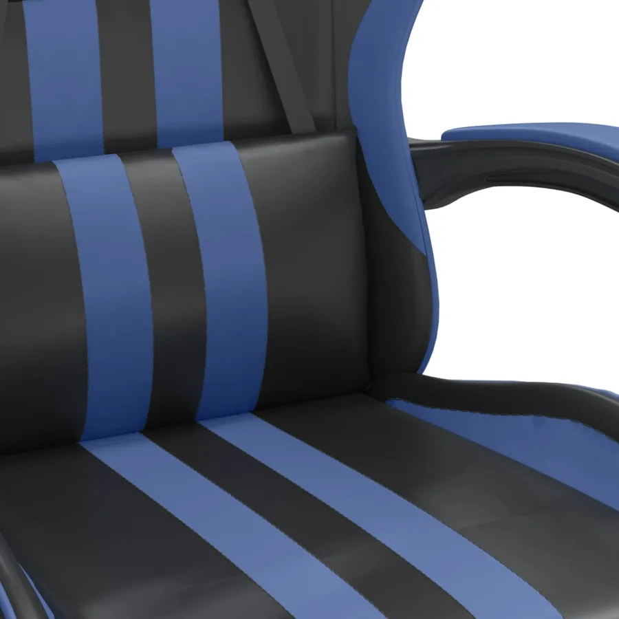 Chaise de jeu Noir et bleu Similicuir - 8