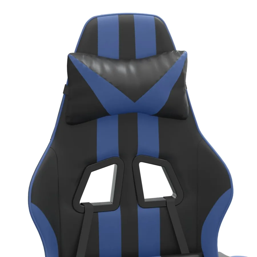 Chaise de jeu Noir et bleu Similicuir - 9