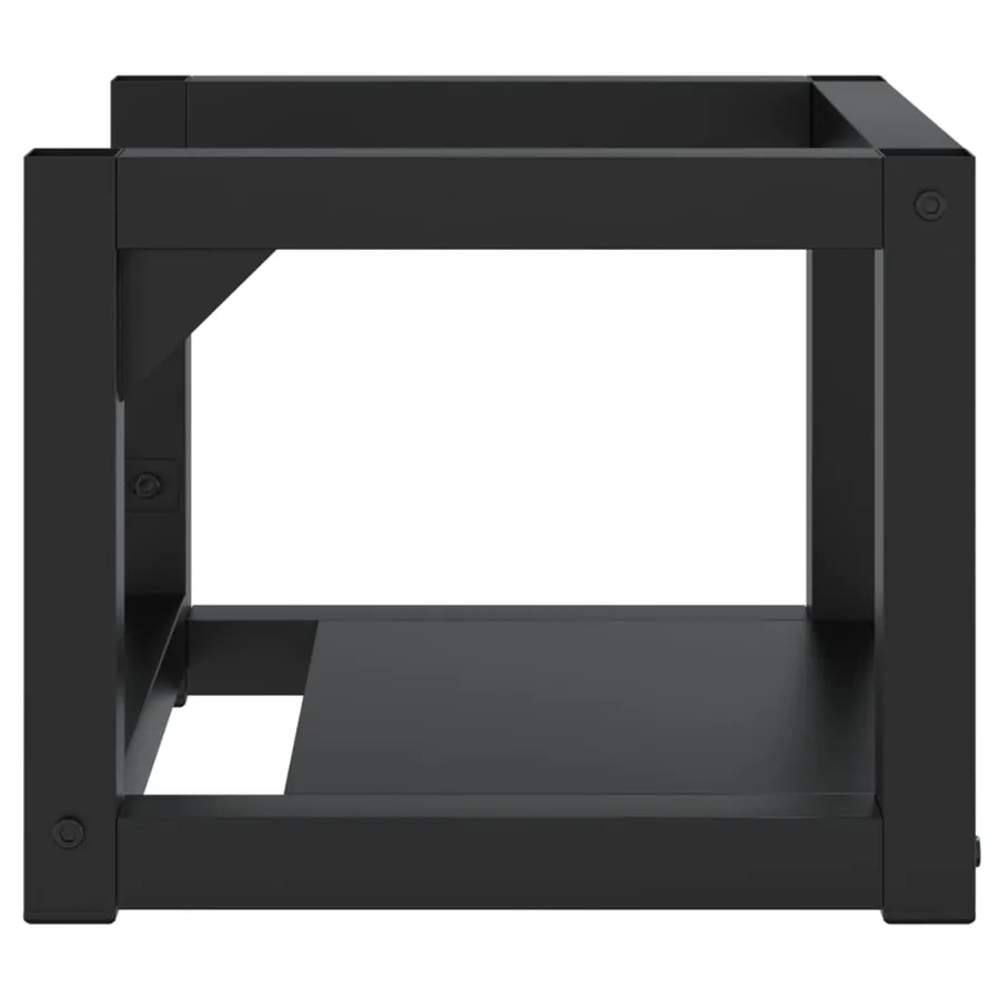 Cadre de lavabo de salle de bain mural Noir 40x38x31 cm Fer - 4