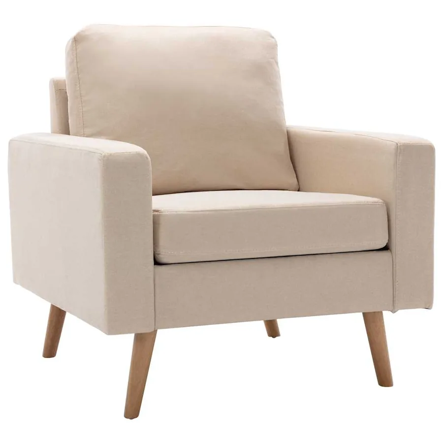 Fauteuil Crème Tissu - 2