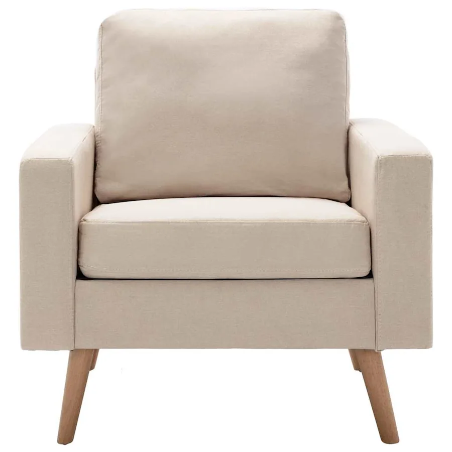 Fauteuil Crème Tissu - 3