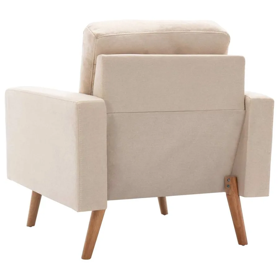 Fauteuil Crème Tissu - 5