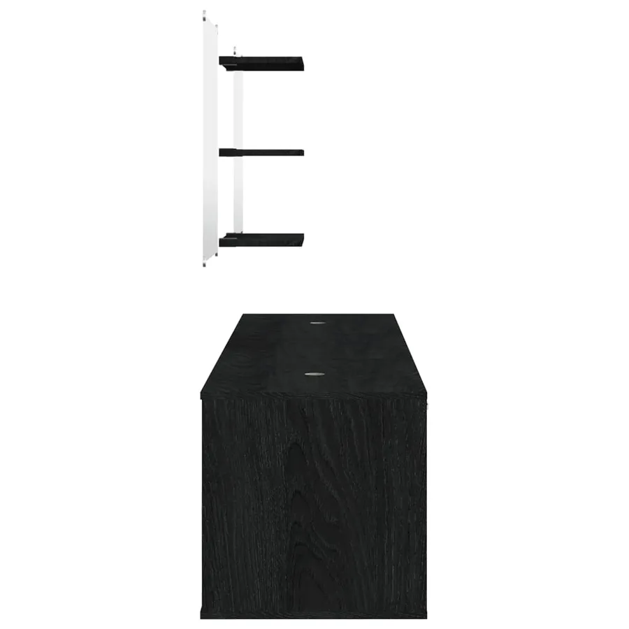 Ensemble de meubles salle de bain 6 pcs noir bois d'ingénierie - 5