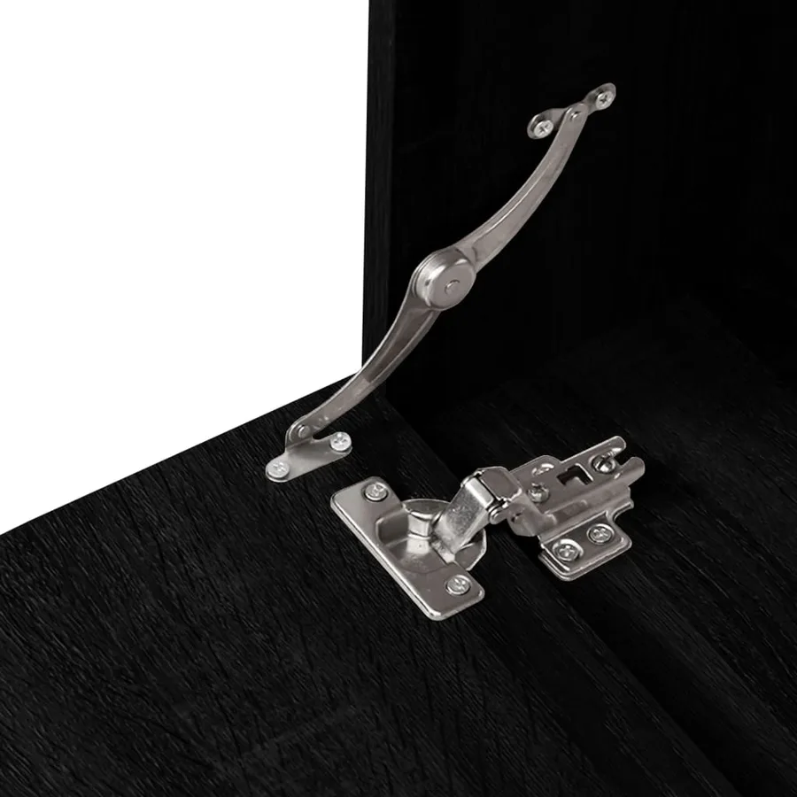 Ensemble de meubles salle de bain 6 pcs noir bois d'ingénierie - 6