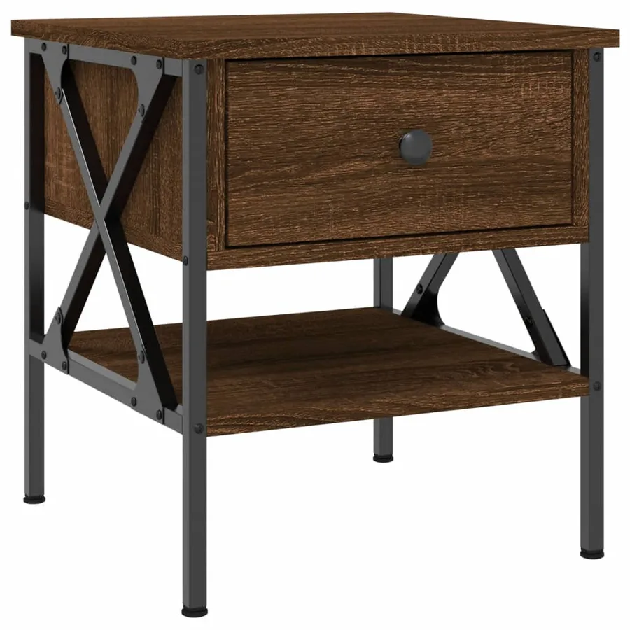 Tables de chevet 2 pcs chêne marron 40x42x45 cm bois ingénierie - 5