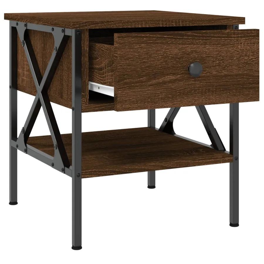 Tables de chevet 2 pcs chêne marron 40x42x45 cm bois ingénierie - 7