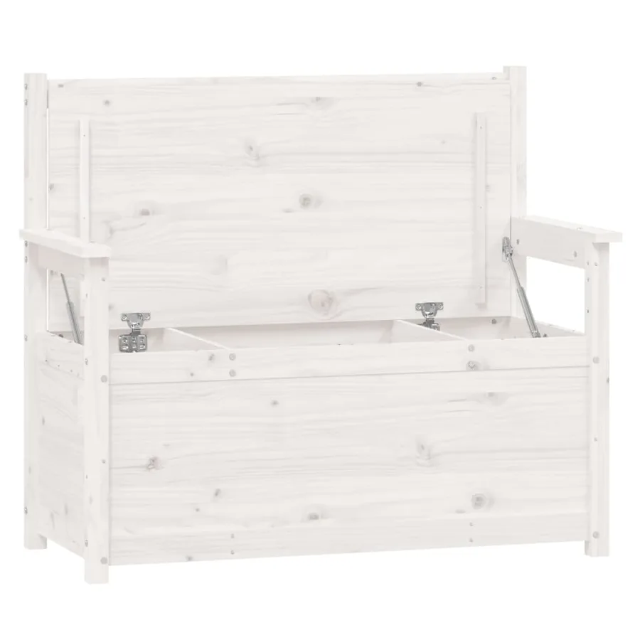 Banc Blanc 112,5x51,5x96,5 cm Bois de pin massif - 5