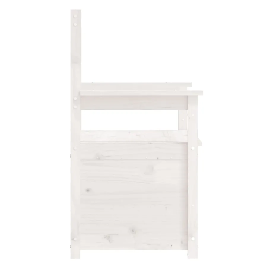 Banc Blanc 112,5x51,5x96,5 cm Bois de pin massif - 7