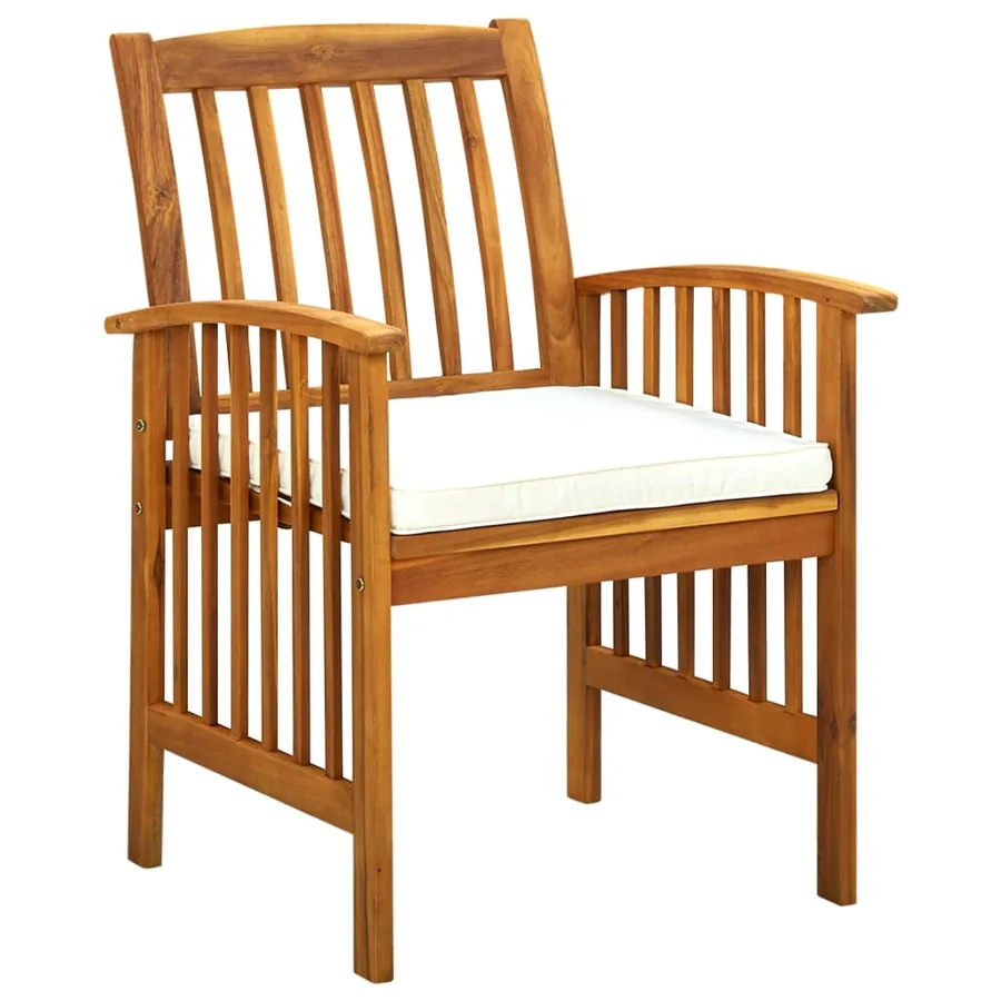 Ensemble à manger de jardin 5 pcs avec coussins Acacia solide - 5