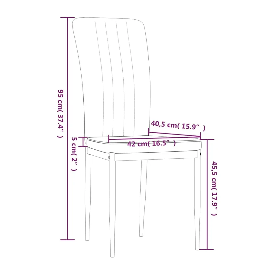 Chaises à manger lot de 4 Gris foncé Velours - 9