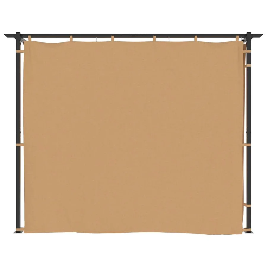 Tonnelle avec rideaux 3x3 m Taupe Acier - 4