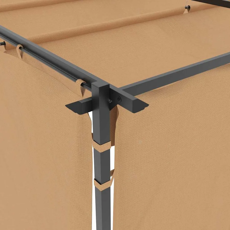 Tonnelle avec rideaux 3x3 m Taupe Acier - 6