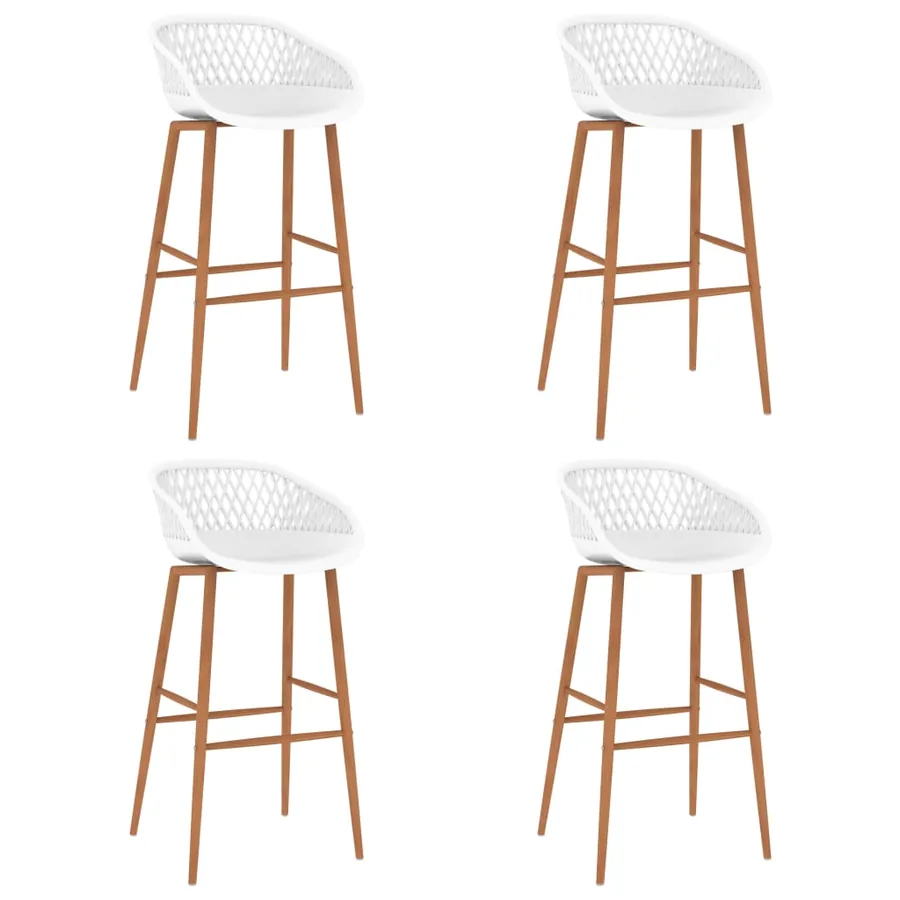 Tabourets de bar lot de 4 blanc