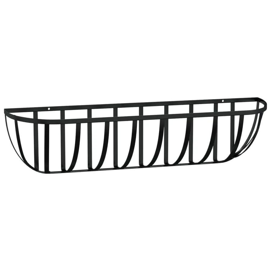 Jardinières murales 2 pcs en coco noir 76x21x16 cm acier - 5