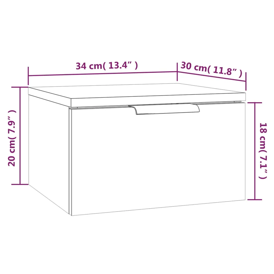 Tables de chevet murales 2 pcs Chêne fumé 34x30x20 cm - 12