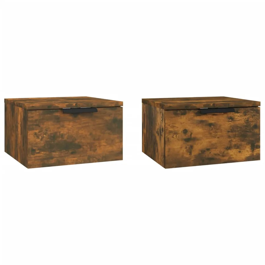 Tables de chevet murales 2 pcs Chêne fumé 34x30x20 cm - 2