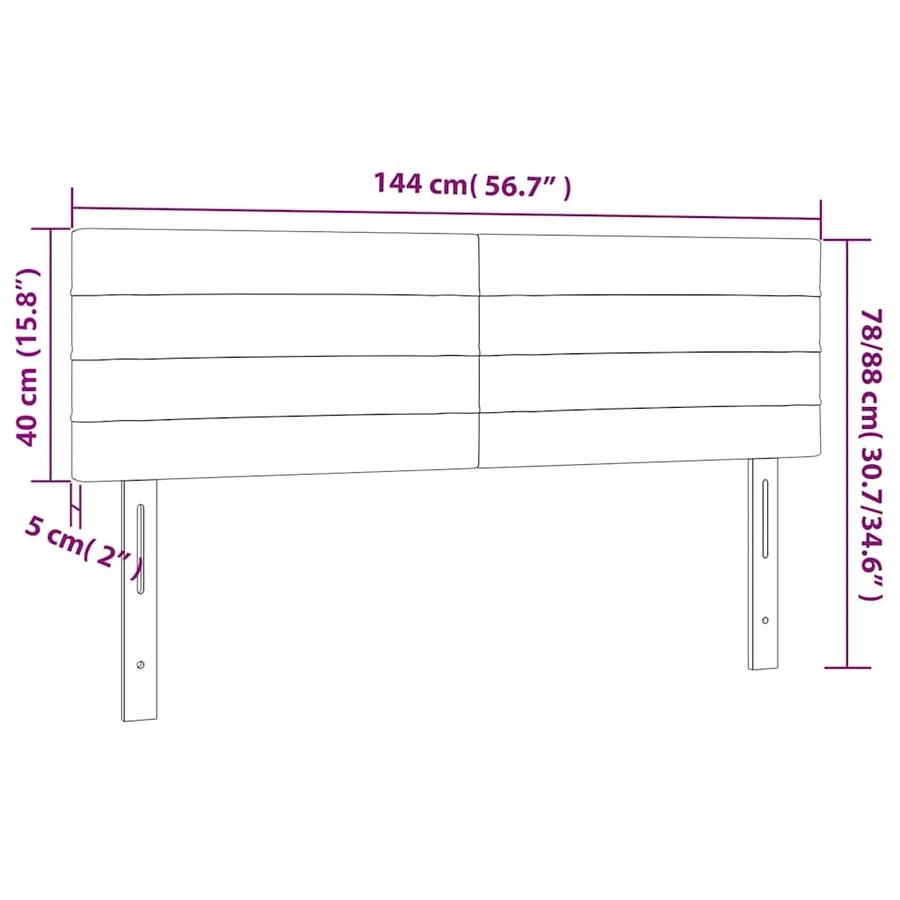 Têtes de lit Gris foncé 144x5x78/88 cm Velours - 8