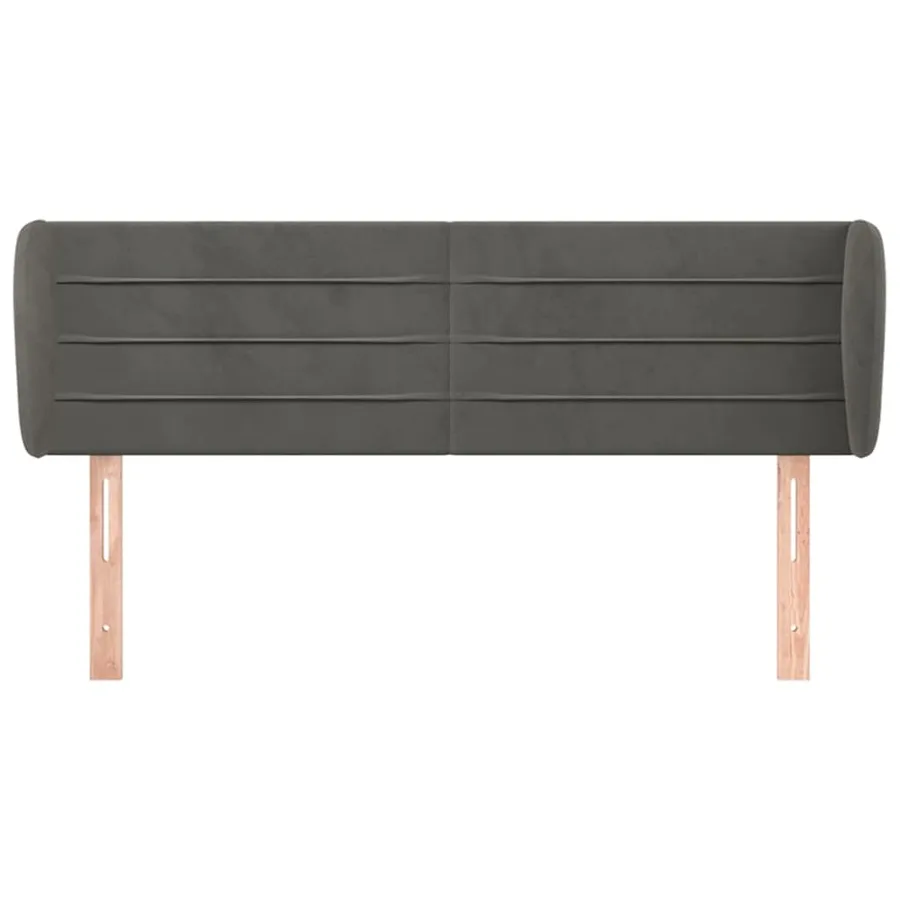Tête de lit avec oreilles Gris foncé 147x23x78/88 cm Velours - 3
