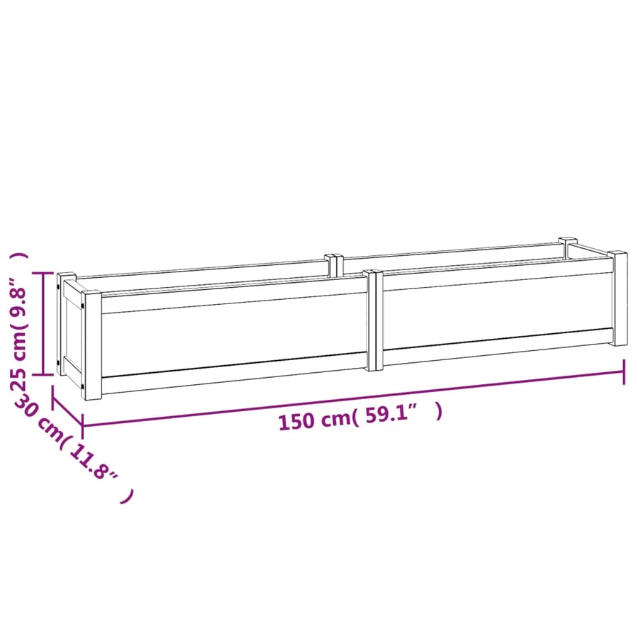 Lit surélevé 150x30x25 cm bois massif de teck - 8