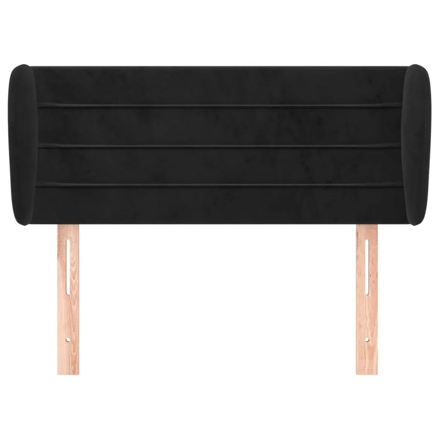 Tête de lit avec oreilles Noir 103x23x78/88 cm Velours - 3